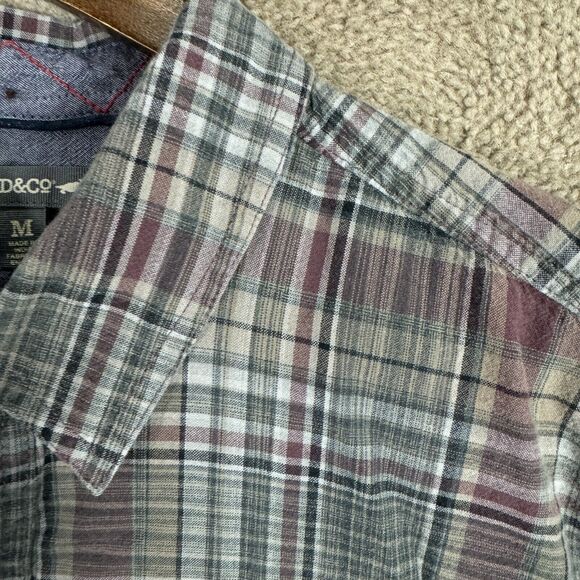 Toad&Co Shirt Mens Size Medium M Gray Plaid Flannel Long Sleeve Organic Cotton - Picture 4 of 13